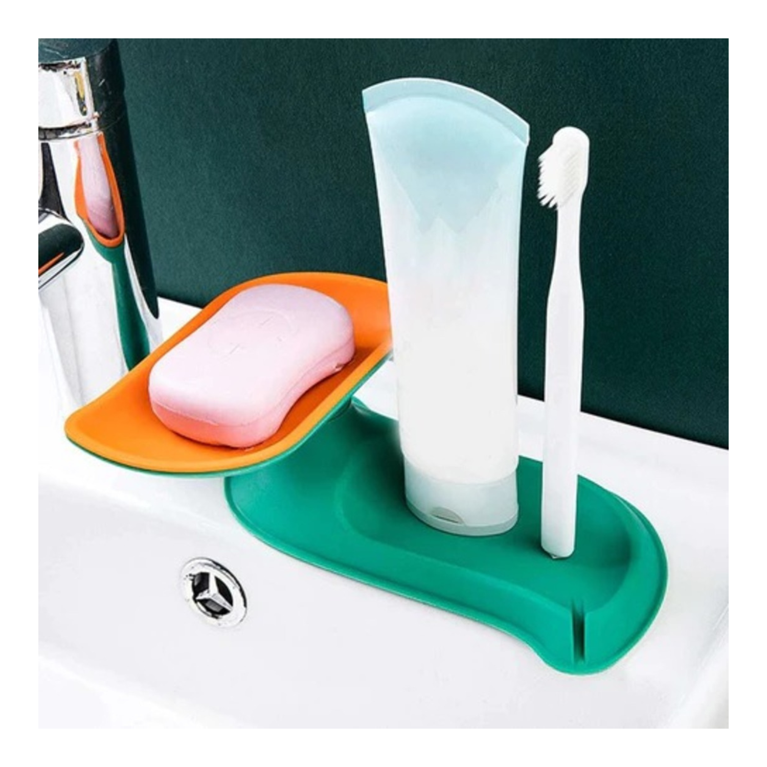 Plastic Double Layer Soap Dish Holder, Decorative Storage Holder Box